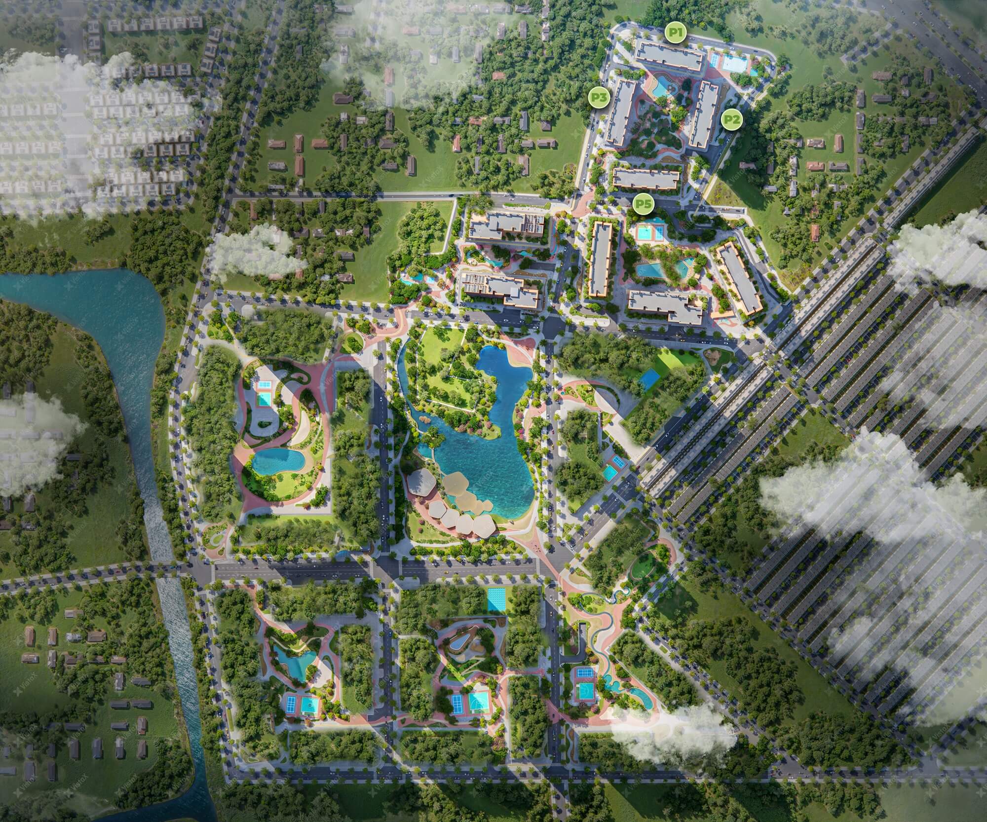 mặt bằng tổng thể dự án the parkland ocean park 2